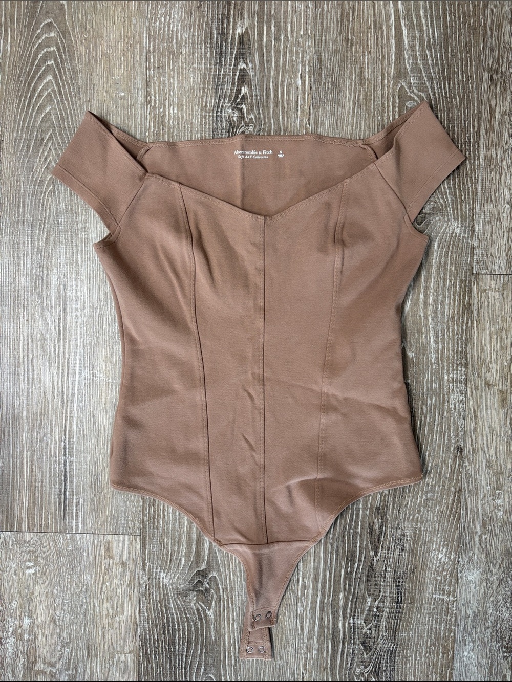Abercrombie & Fitch Off-Shoulder Tan Bodysuit